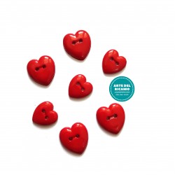 Decorative Buttons - Red Hearts
